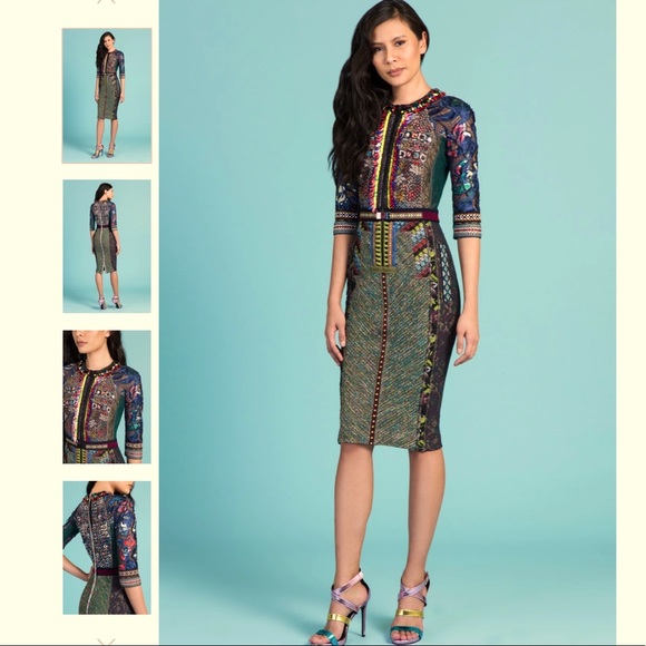 Byron Lars Multicolor Embellished Midi Dress - Picture 3 of 15